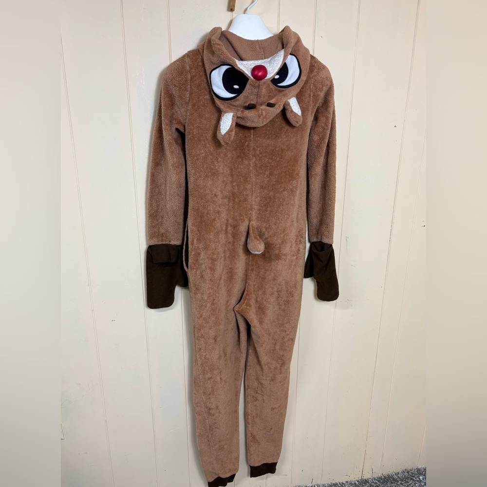 Adult Unisex Size S(4/6) Rudolph The Red Nose Reindeer plush 1 PC Pajamas Fleece - Picture 2 of 15